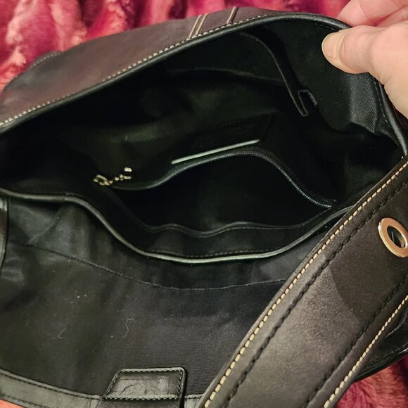 Vtg Coach F10910 MEDIUM Soho Hobo Y2K Black Leather Shoulder Bag Silver Buckle - Picture 9 of 15